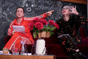 Storytelling Engines, Ensemble, Freiburg, Kollektiv, Theater, Liv Strömquist, performative Comiclesung, Performance, Isabella Bartdorff, Tjadke Biallowons, Lucy Wirth, Tom Schneider